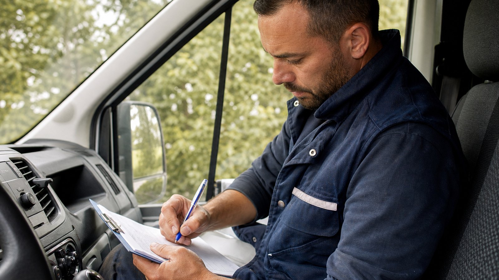 Tenue du carnet de bord d'un véhicule de flotte professionnelle